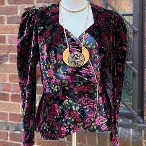 1980s Goth Glam Velvet Blazer